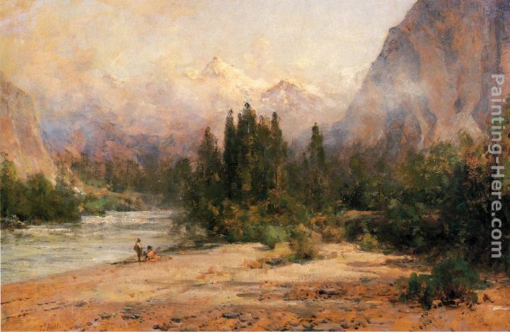 Bow River Gap at Banff, on Canadian Pacific Railroad painting - Thomas Hill Bow River Gap at Banff, on Canadian Pacific Railroad art painting